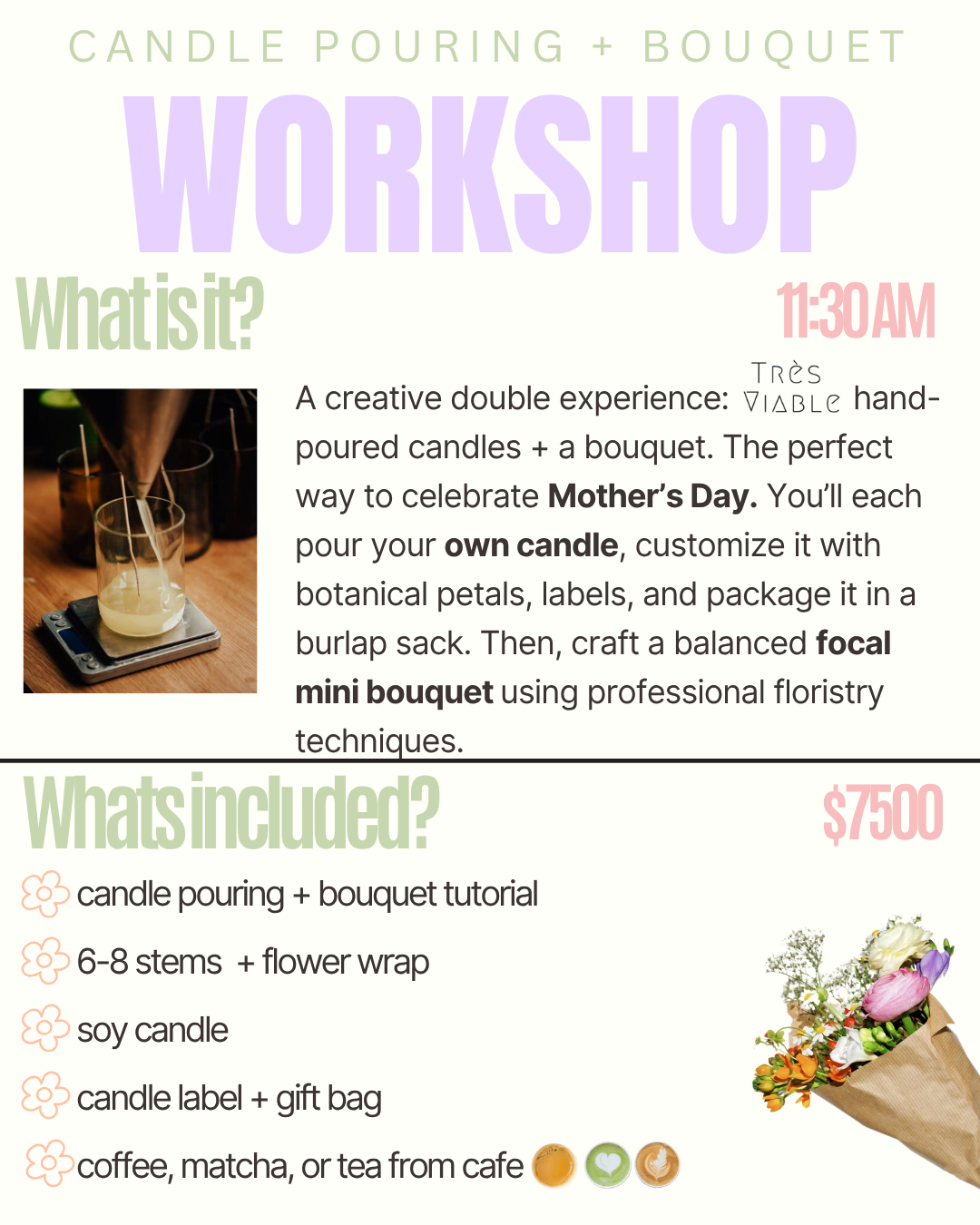 MOTHERS DAY WORKSHOP MAY 9