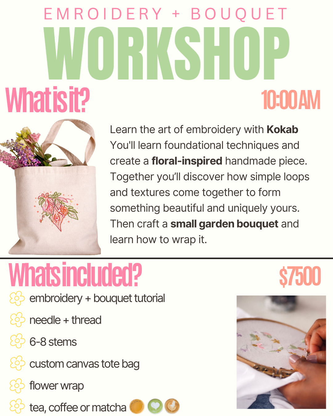 AUGUST 9TH EMBROIDERY + BOUQUET