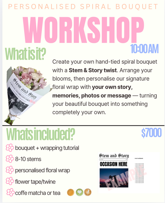 LAST WORKSHOP OF THE YEAR- S&S Personalised Bouquet Oct 4